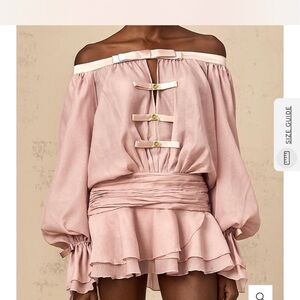 Chic Off-Shoulder Blush Mini Dress